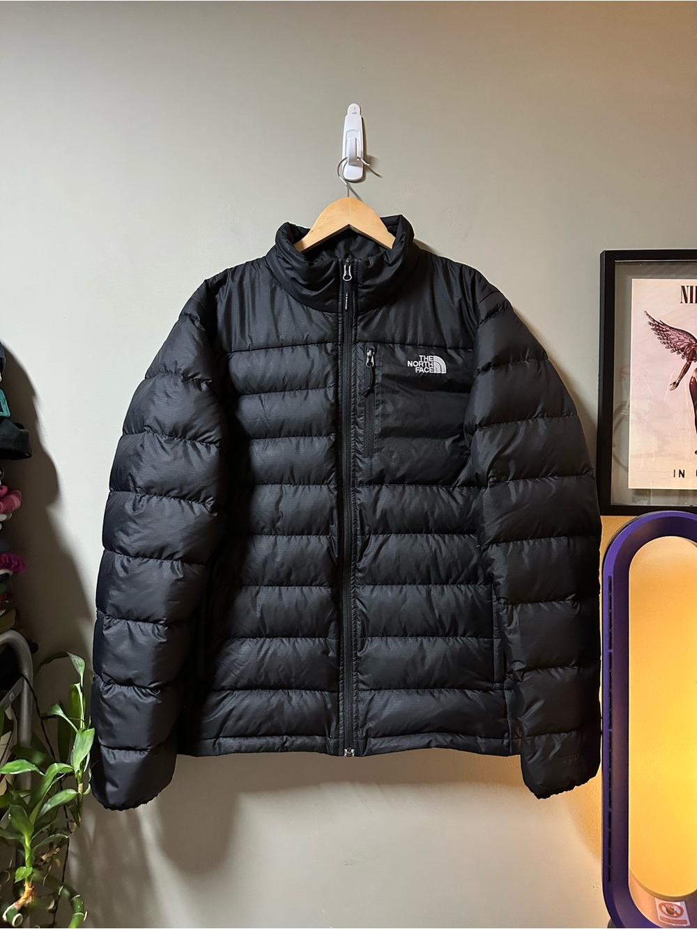 The North Face Black Men's Puffer Jacket with Chest Logo